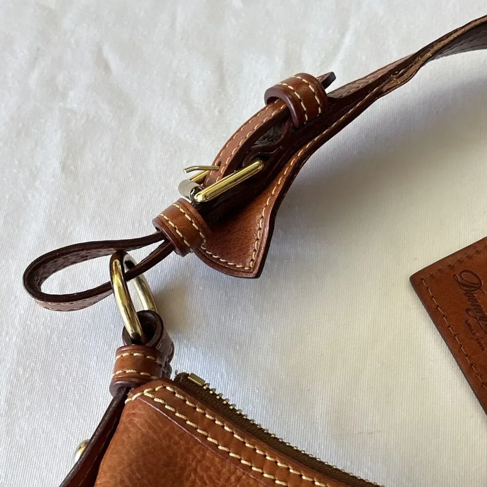 Dooney & Bourke Florentine Leather Small Lucy Hobo Tan Shoulder Bag - Picture 6 of 16